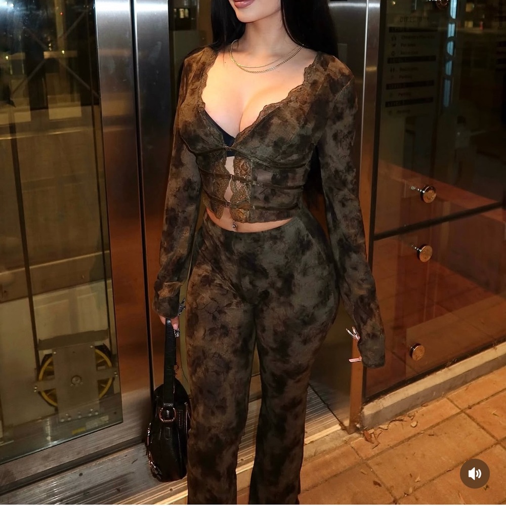 Chic Camouflage Two-Piece Set